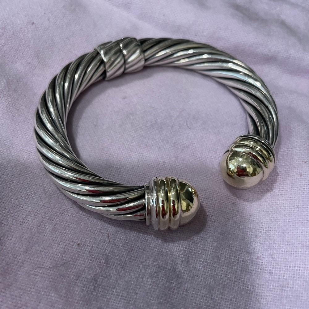 David Yurman Cable with gold 10 mm bracelet